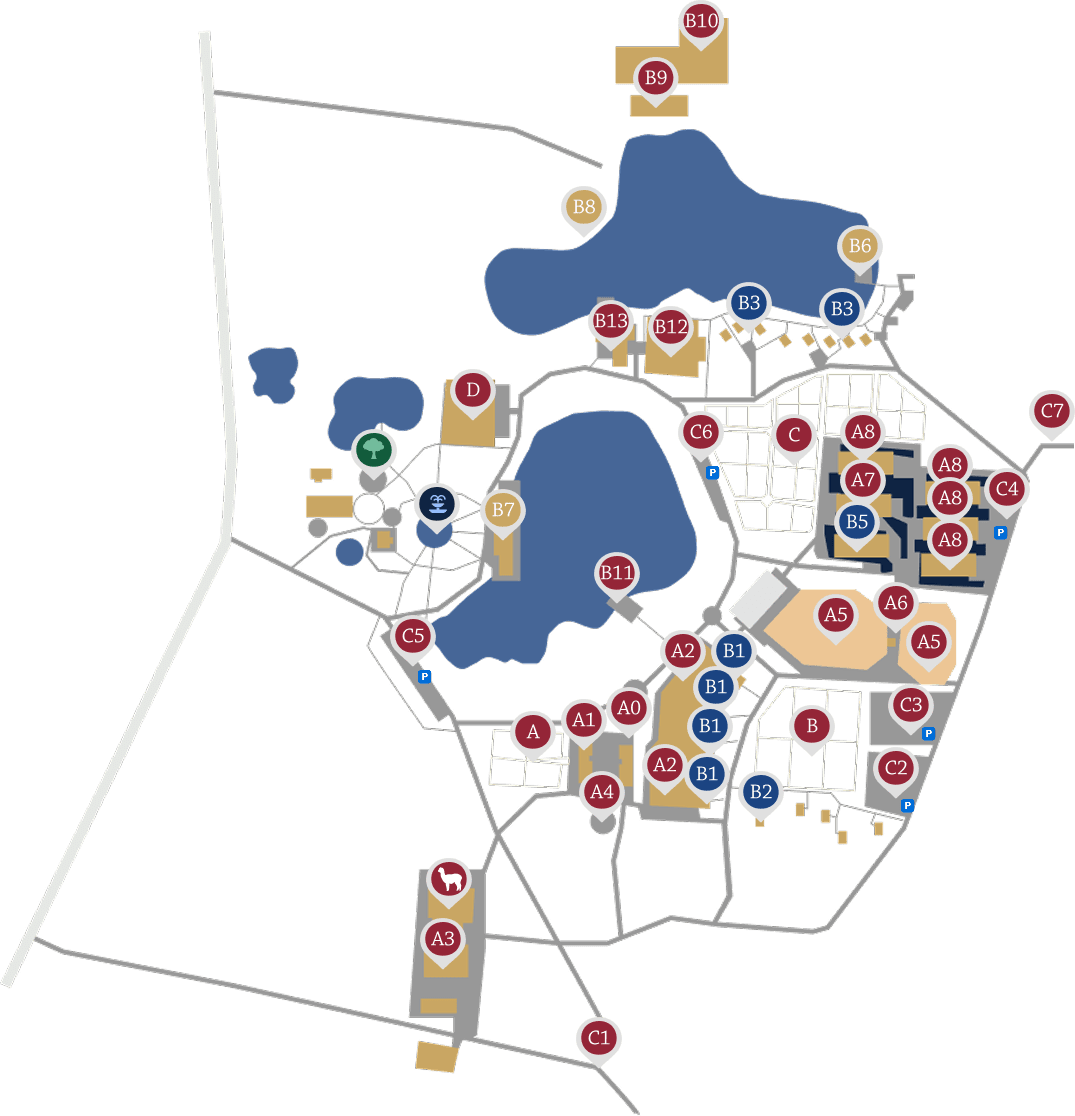 Royal Horse Resort territory plan with marked locations